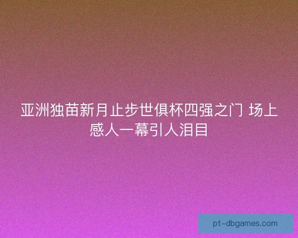 亚洲独苗新月止步世俱杯四强之门 场上感人一幕引人泪目